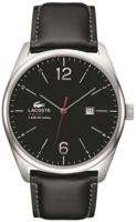 Lacoste horlogeband 2010748 / LC-68-1-14-2412 Leder Zwart 24mm + grijs stiksel - thumbnail