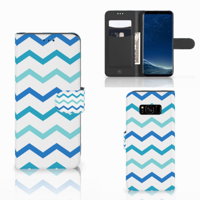 Samsung Galaxy S8 | Telefoon Hoesje | Zigzag Blauw Samsung Galaxy S8 | Telefoon Hoesje | Zigzag Blauw