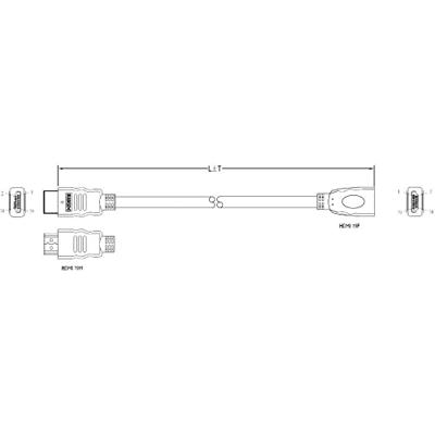 SpeaKa Professional SP-7870100 HDMI-kabel HDMI Verlengkabel HDMI-A-stekker, HDMI-A-bus 0.30 m Zwart 4K UHD, Audio Return Channel (ARC), Vergulde steekcontacten SpeaKa Professional SP-7870100 HDMI-kabel HDMI Verlengkabel HDMI-A-stekker, HDMI-A-bus 0.30 m Zwart 4K UHD, Audio Return Channel (ARC), Vergulde steekcontacten