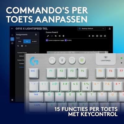 Logitech G G915 X Lightspeed TKL toetsenbord Draadloos Wit - GL Tactile