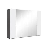 Goossens Kledingkast Easy Storage Ddk, Kledingkast 304 cm breed, 220 cm hoog, 2x draaideur en 4x spiegel draaideur midden - thumbnail