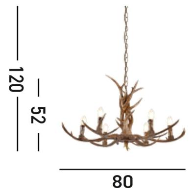 Searchlight Houten hanglampStag Ø 80 - 6416-6BR