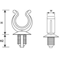 HellermannTyton 151-14314 CTC4.5FT6LG-HIRHS-BK Houder voor beschermslang Zwart 1 stuk(s) - thumbnail