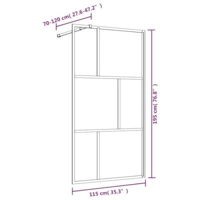 Inloopdouchewand transparant 115x195 cm ESG-glas goudkleurig