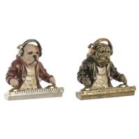 Decoratieve figuren Home ESPRIT Multicolour Hond Loft (2 Stuks) - thumbnail