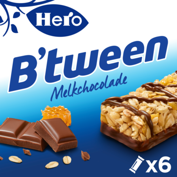 Tussendoortje hero b&apos;tween melkchocolade 6pack
