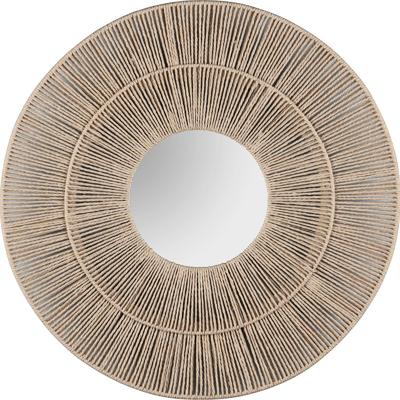 Spiegel - Trion Arle - Decoratieve Spiegel - Rond - 80cm - Bruin - Touw