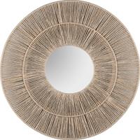 Spiegel - Trion Arle - Decoratieve Spiegel - Rond - 80cm - Bruin - Touw - thumbnail