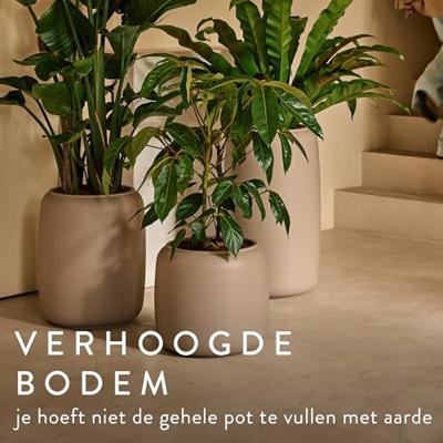 Elho Amber Beads Medium 40 - Balanced beige - L 39 x B x H 48 cm - Binnen en Buiten - 100% gerecycled