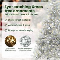 VidaXL Kunstmatig voorverlicht kerstboom met 300 led zilver 240 cm pet - thumbnail
