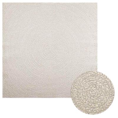 Vloerkleed ZIZUR room binnen en buiten 200x200 cm jute look Vloerkleed ZIZUR room binnen en buiten 200x200 cm jute look