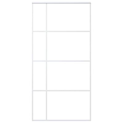 VidaXL Schuifdeur 102,5x205 cm mat esg-glas en aluminium wit - thumbnail