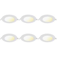 LED Downlight Inbouwspot Dimbaar 6 Stuks - Brinton Thin - 6W 470lm 120° Bundelhoek - Aanpasbare Lichtkleur 3000K-4000K-6500K - IP40 - Rond - Wit - Ø128mm Buitenmaat - Ø110mm Zaagmaat - thumbnail