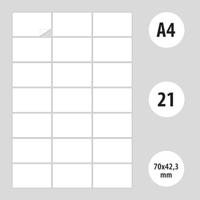 OFFICE products etiketten, wit, rechte hoeken, 100 vel, 70 x 42,3 mm, 21 etiketten per vel - thumbnail