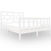 Bedframe massief grenenhout wit 135x190 cm 4FT6 Double - thumbnail