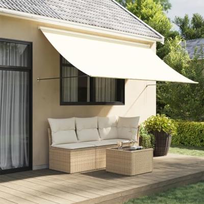 VidaXL Luifel uittrekbaar 300x150 cm stof en staal crèmekleurig VidaXL Luifel uittrekbaar 300x150 cm stof en staal crèmekleurig