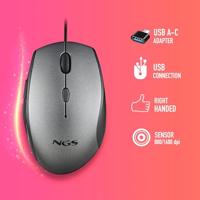 Muis NGS MOTHGRAY Grijs 1600 dpi - thumbnail