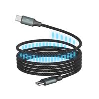Ansmann USB-C-kabel USB-C stekker 1.2 m Zwart Textielmantel 1700-0186 - thumbnail