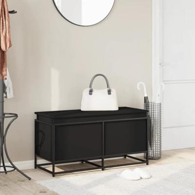 VidaXL Opbergbox met deksel 100x40x51,5 cm bewerkt hout zwart