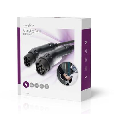 Nedis Kabel voor elektrische voertuigen | Cable Type 2 | 32 A | 22000 W | 3-fasen | 5.00 m | Zwart | Gift Box - EVCA22KWBK50 Nedis Kabel voor elektrische voertuigen | Cable Type 2 | 32 A | 22000 W | 3-fasen | 5.00 m | Zwart | Gift Box - EVCA22KWBK50