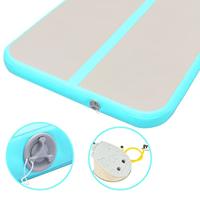 VidaXL Gymnastiekmat met pomp opblaasbaar 700x100x10 cm pvc groen - thumbnail