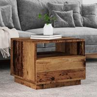 Salontafel met LED-verlichting 50x49x40 cm oud houtkleurig - thumbnail