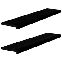 VidaXL Vensterbanken 2 st 110x30x2 cm massief eikenhout donkerbruin - thumbnail
