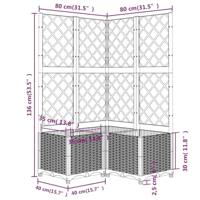 Plantenbak met latwerk 80x80x136 cm polypropeen donkergrijs - thumbnail