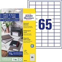 Avery-Zweckform 3666-10 Universele etiketten 38 x 21.2 mm Papier Wit 650 stuk(s) Permanent hechtend Inkjet, Laser (zwart/wit), Laser (kleur), Kopiëren - thumbnail