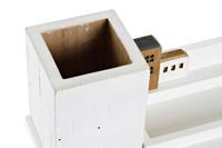 Multi-Functionele Organiser DKD Home Decor Potlood Wit Bruin Hout Metaal 30 x 40 cm 28 x 11 x 14 cm - thumbnail