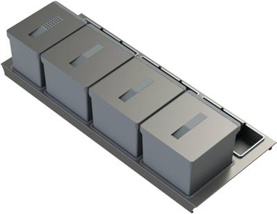 Cucina T2-120 Afvalsysteem 120x50x26 cm Grijs / Zilvergrijs Cucina T2-120 Afvalsysteem 120x50x26 cm Grijs / Zilvergrijs