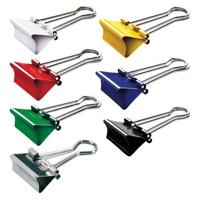 Papierklem MAUL 215 foldback 19mm capaciteit 7mm assorti 12 stuks - thumbnail