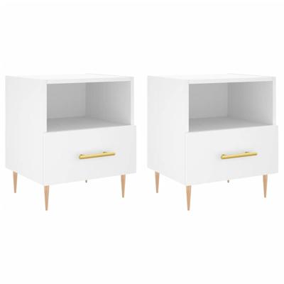 Nachtkastjes 2 st 40x35x47,5 cm bewerkt hout wit