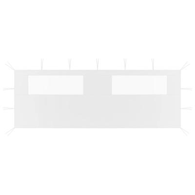 Prieelzijwand met ramen 6x2 m wit