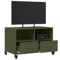 Tv-meubel 68x39x43,5 cm staal olijfgroen - thumbnail