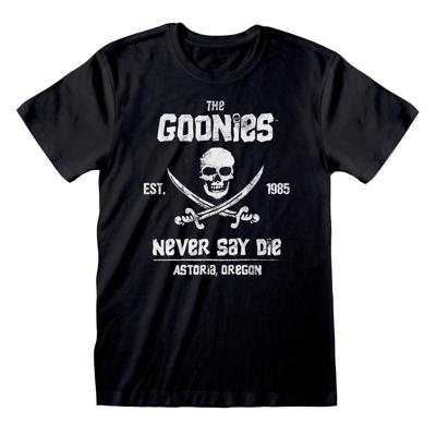 T-Shirt met Korte Mouwen The Goonies Never Say Die Zwart Unisex - Maat: S