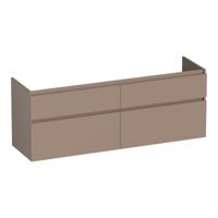 Brauer Delight - Onderkast - 140 cm - met 4 Softclose Lades Greeploos en 2 Sifon Uitsparingen - Mat Mokka - thumbnail