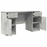 Bureau met lade Betongrijs 140 x 49 x 76 cm Bewerkt hout - thumbnail