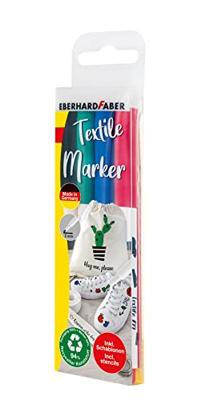 Eberhard Faber EF-578204 Textielmarker 4 Stuks + Sjablonen Eberhard Faber EF-578204 Textielmarker 4 Stuks + Sjablonen