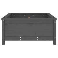 Plantenbak 82,5x82,5x39 cm massief grenenhout grijs - thumbnail