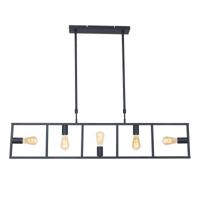 Steinhauer - Mexlite Racky - hanglamp 5 lichts - zwart - thumbnail