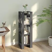 Boekenkast/kamerscherm 41x35x125 cm massief grenenhout grijs - thumbnail