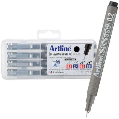 Fineliner Drawing System etui van 4 stuks: 0,2 - 0,4 - 0,6 en 0,8 mm Fineliner Drawing System etui van 4 stuks: 0,2 - 0,4 - 0,6 en 0,8 mm