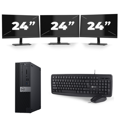 Dell Optiplex 7060 SFF - Intel Core i7-8e Generatie - 16GB RAM - 256GB SSD - Windows 11 + 3x 24 inch Monitor Dell Optiplex 7060 SFF - Intel Core i7-8e Generatie - 16GB RAM - 256GB SSD - Windows 11 + 3x 24 inch Monitor