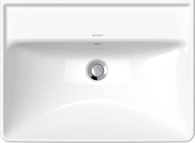 Wastafel Duravit D-Neo Met Overloop Kraanvlak Zonder Kraangat 60 cm Hoogglans Wit Duravit