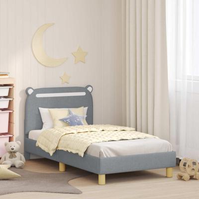 Bedframe voor kinderen met hoofdbord Lichtgrijs 80 x 160 cm