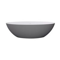 Vrijstaand Ligbad Best Design New Stone Dicolor 180x85x52 cm Solid Surface Grijs / Mat Wit - thumbnail