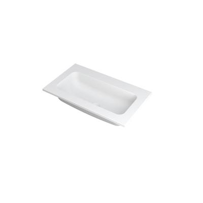 INK Faktor Wastafel Polystone Centraal Zonder Kraangat - 800x450x15 mm - Mat Wit