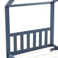 Kinderbedframe massief grenenhout grijs 80x160 cm - thumbnail