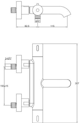 Ben Lavion thermostatische badkraan geborsteld zwart pvd-coating
